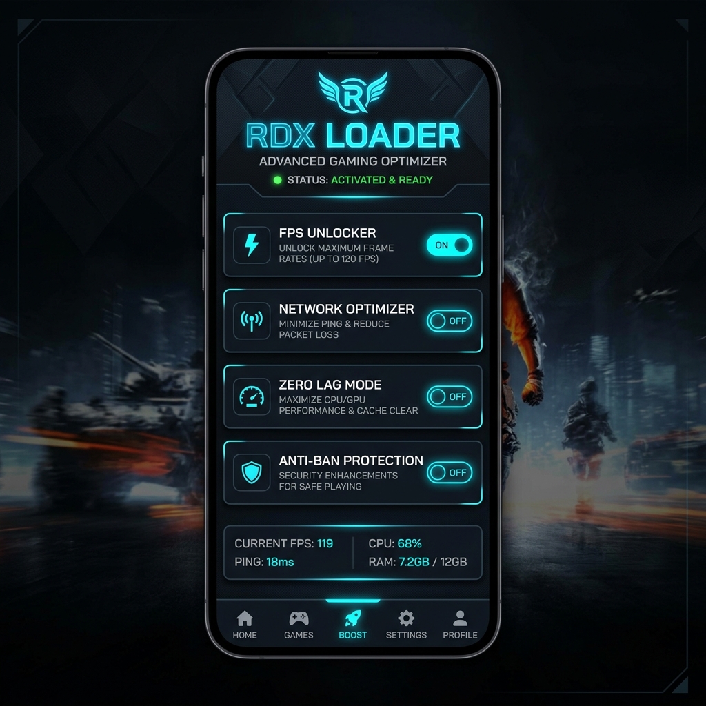RDX Loader Features Screen